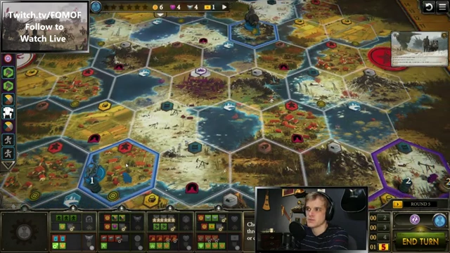 Nordic board state in Round 5, Encounter Village Strategy, after engaging an encounter