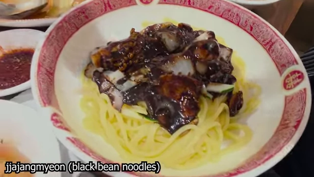 Jjajangmyeon (black bean noodles)
