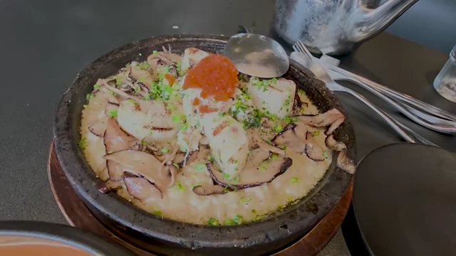 Crab and mushroom risotto