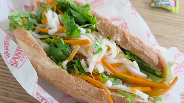 Shrimp and avocado banh mi