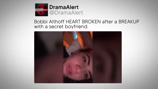 A social media post about Bobbi Althoff being "HEART BROKEN after a BREAKUP with a secret boyfriend."