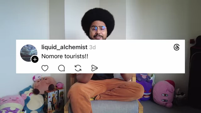 Instagram comment reading "Nomore tourists!!".