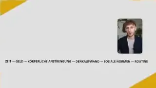 Alle 6 Einfachheitsfaktoren: Zeit, Geld, körperliche Anstrengung, Denkaufwand, soziale Normen, Routine.