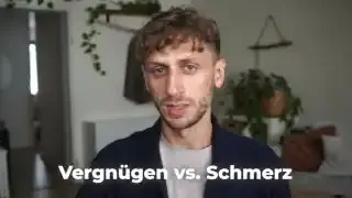 Text-Overlay: Vergnügen vs. Schmerz.
