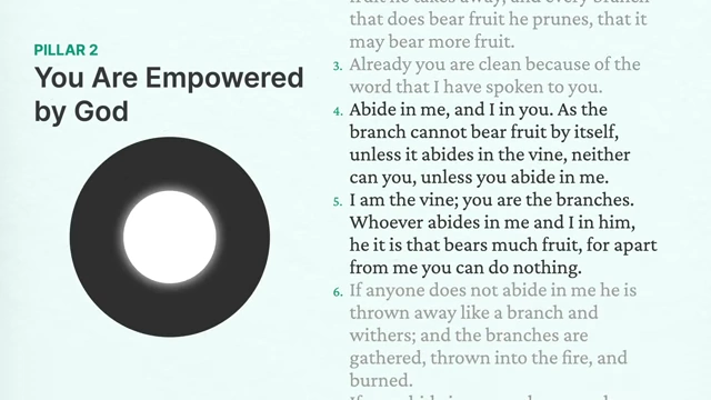 Pillar 2: You Are Empowered by God with John 15:4-5 scripture reference