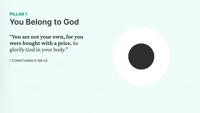 Pillar 1: You Belong to God with 1 Corinthians 6:19B-20 scripture reference