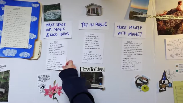 The evolving Big Paper Planning board featuring abstract goals and their corresponding action menus.