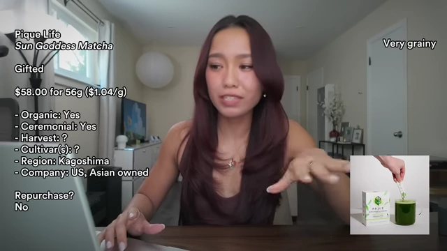 Michelle reviewing Pique Life Sun Goddess Matcha with on-screen details