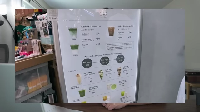 Menu board at Matcha Stand Maruni in Japan