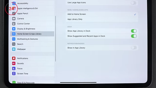 Home Screen & App Library settings to declutter the dock