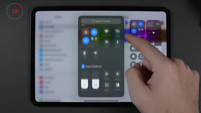 Control Center customization showing add controls option