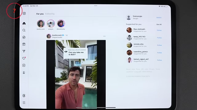 Instagram website launched as a home screen shortcut, behaving like an app