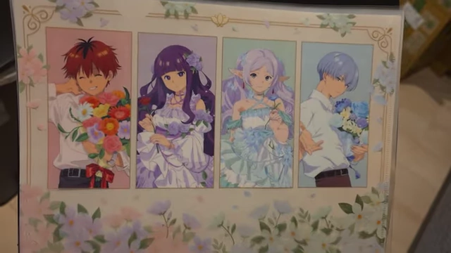 A file folder featuring the beautiful floral promo art of Frieren characters.
