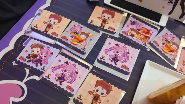 A fan of 10 coasters featuring chibi ConnorVA and Iron Mouse designs.