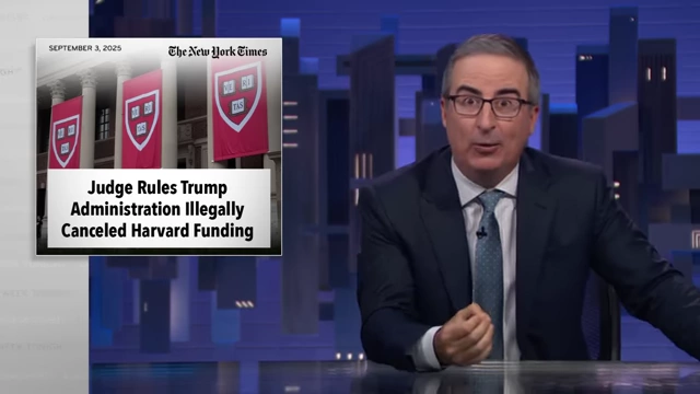 A New York Times headline from 2025 states that a judge ruled the Trump administration illegally canceled Harvard's funding.