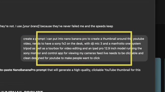 ChatGPT generated prompt for creating high-quality YouTube thumbnails