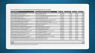 Table showing the performance comparison of 20 Canadian covered call funds versus their underlying equity funds