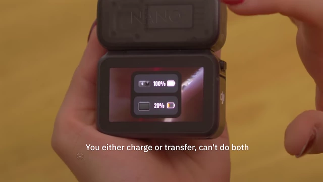 DJI Osmo Nano can only charge or transfer data, not both simultaneously