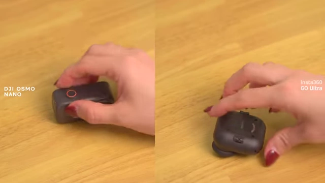 DJI Osmo Nano's rectangular shape allows it to stand more firmly than the Insta360 GO Ultra