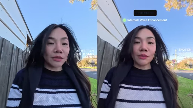 Insta360 GO Ultra's voice enhancement mode isolates speech for clearer vocals (right)