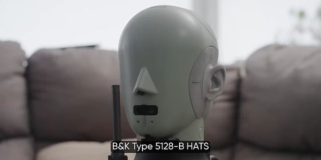 A B&K Type 5128-B HATS (Head and Torso Simulator) used for audio testing