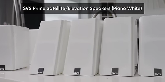 Multiple SVS Prime Satellite/Elevation Speakers in Piano White