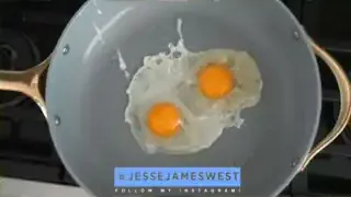 Image of Jesse cooking his breakfast