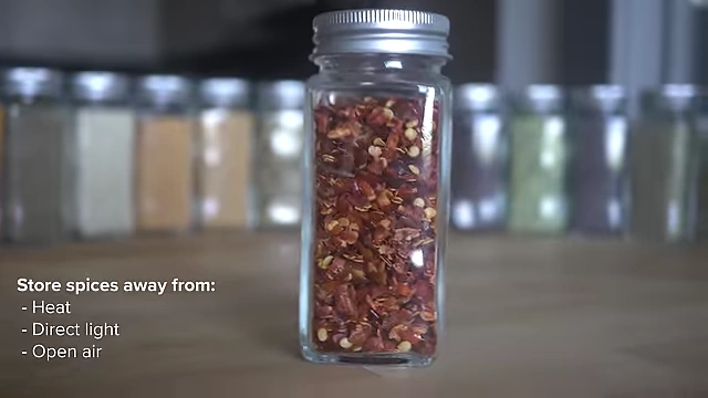 Store spices away from heat, direct light, and open air to maintain freshness