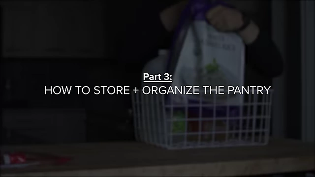 Outline for how to store and organize the pantry in three parts