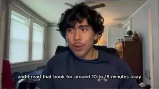 The speaker explains that he read a book aloud for 10 to 15 minutes.