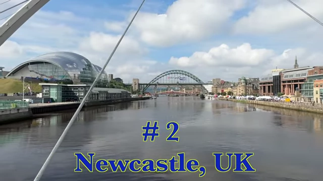 Newcastle, UK with its famous bridges over River Tyne