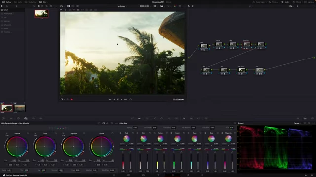 Comparison of a graded video still and a color-matched photo in Resolve