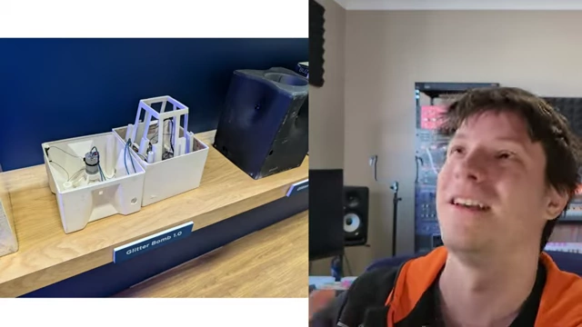 Mark Rober's Glitter Bomb 1.0, detailing its 3D printed components.