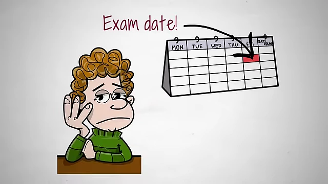 Visualizing the frustration of an approaching exam date coupled with a complete lack of motivation to study.