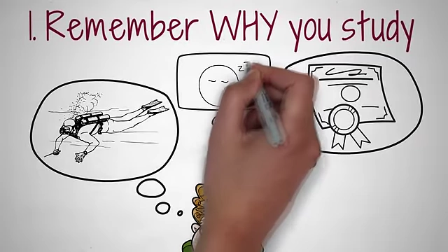 Reflecting on core reasons for studying, such as career goals or passing a specific class.