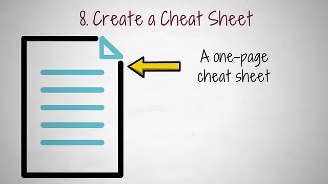 Creating a one-page cheat sheet as a challenge to condense information, aiding retention.