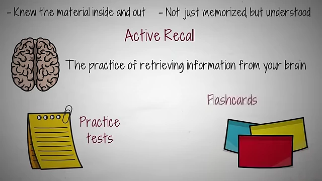 Active recall techniques like practice tests and flashcards strengthen neural pathways for better memory and retention.