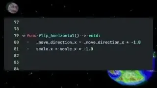A code snippet showing the incorrect way to flip an entity by multiplying its `scale.x` by -1.