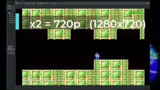An image showing an example of clean integer scaling, with "x2 = 720p (1280x720)" overlaid, demonstrating how base resolutions scale up predictably.