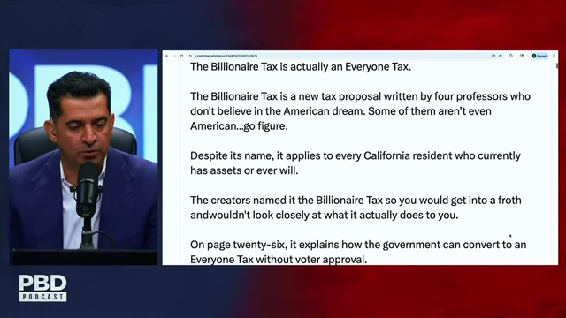 Text outlining how the 'Billionaire Tax' can be converted into an 'Everyone Tax' without voter approval.