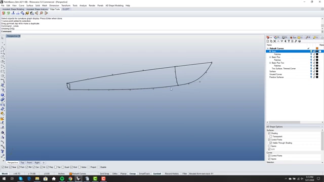 Clean, rebuilt curves for a boat shape, demonstrating fewer control points and clarity.