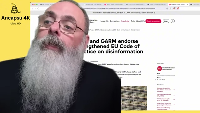 A webpage headline announcing that the WFA and GARM endorse the strengthened EU Code of Practice on disinformation.