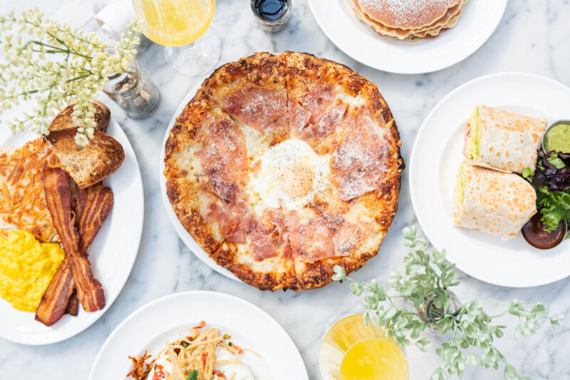 Summer House's prosciutto and egg pizza, breakfast burrito, fluffy pancakes, and more.