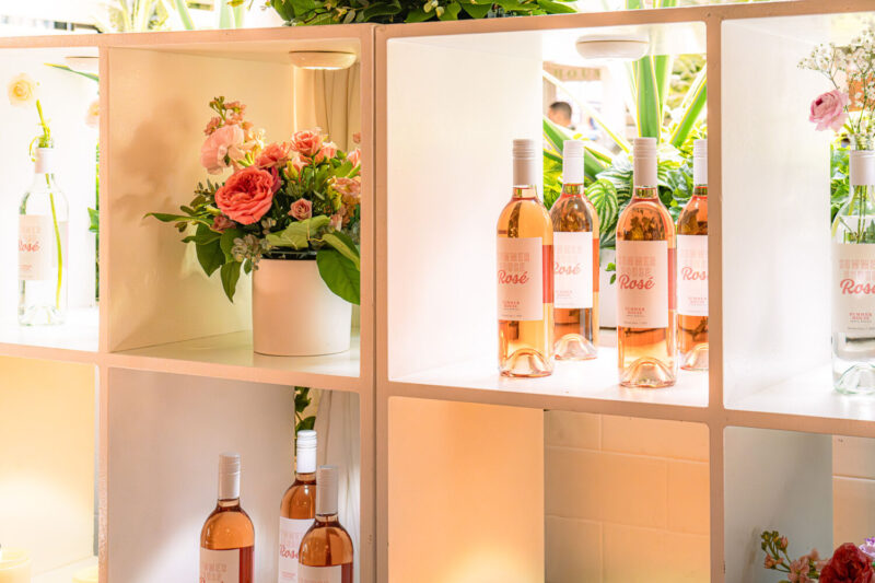 Summer House's Rosé and decorative flowers at the Rosé Soirée