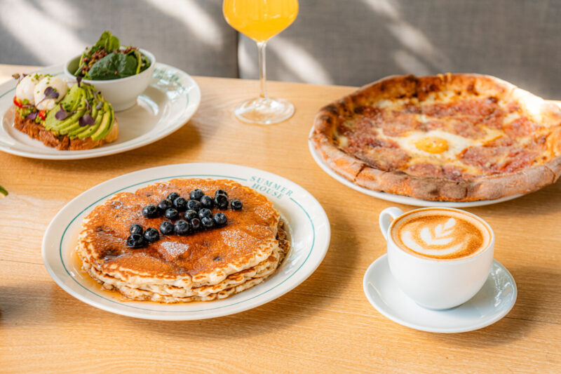 Summer House on the Lakes Pancakes, Pizza, and Avocado Toast available on New Year's Day during brunch.