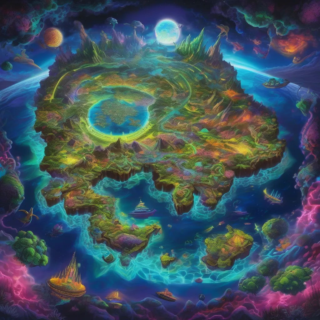 World Map Of Neon-Tartarus artwork 2