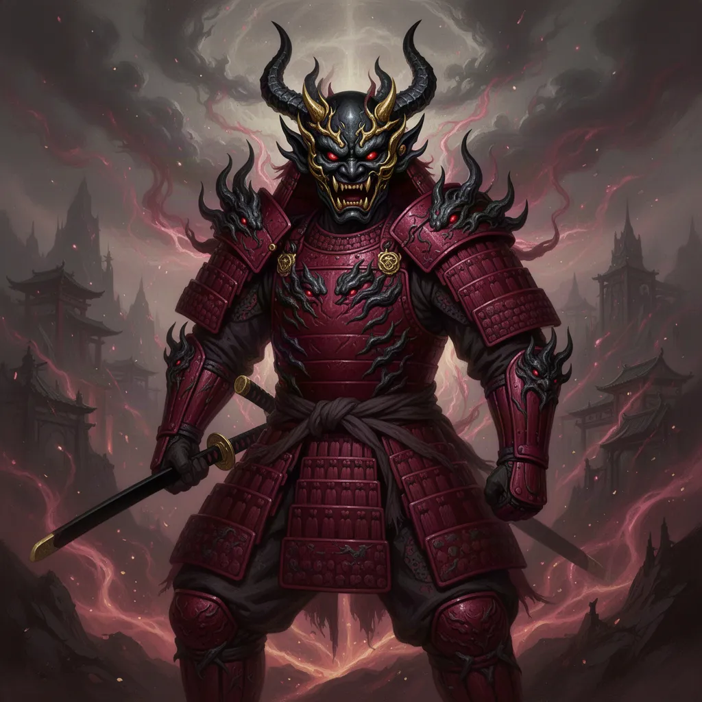 Artwork for Crimson Demon Plate Armor With Half Mask