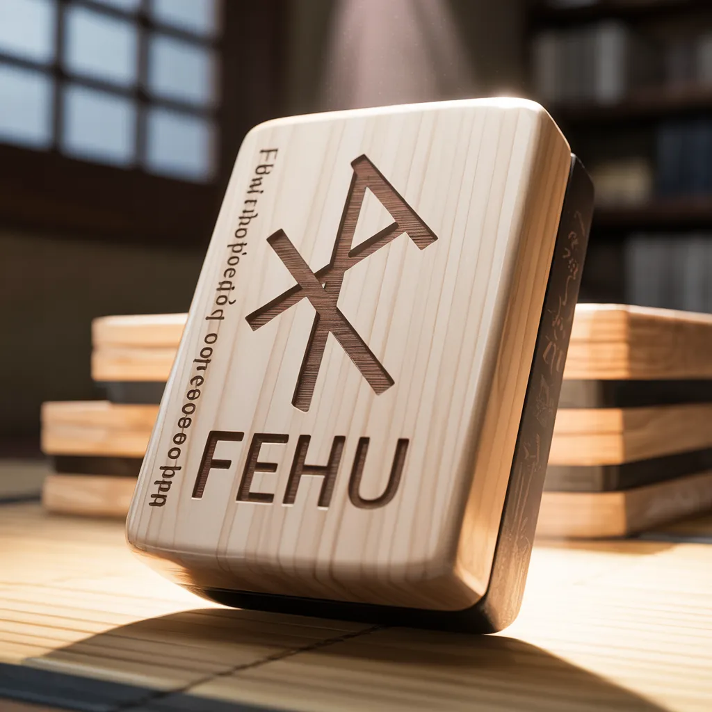 Wooden Fehu Rune artwork 3