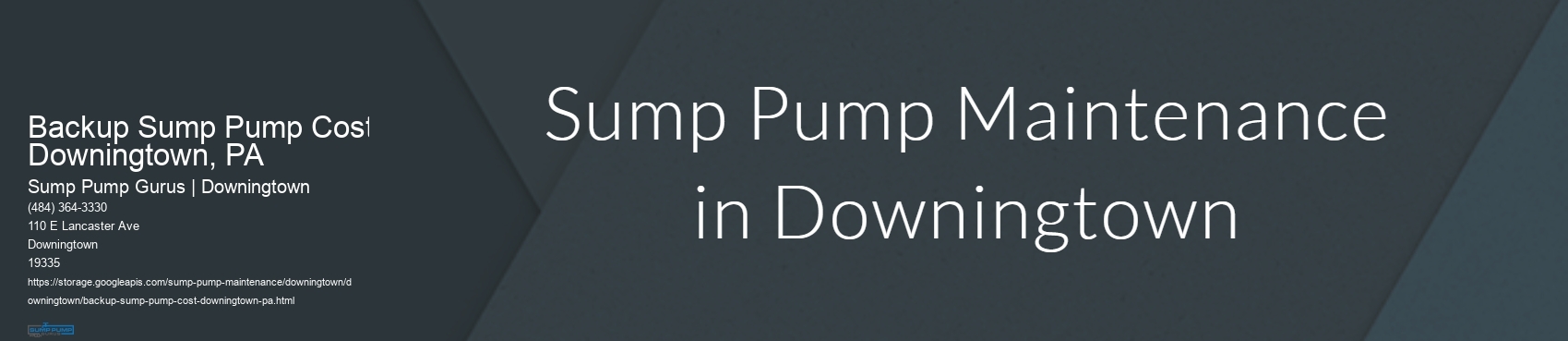 Backup Sump Pump Cost Downingtown, PA