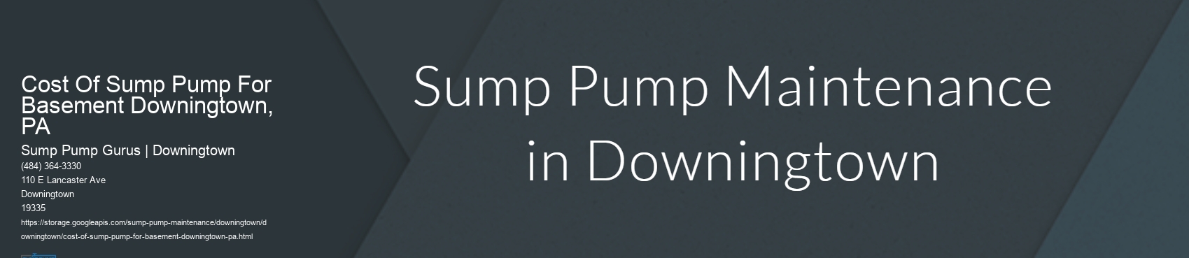 Cost Of Sump Pump For Basement Downingtown, PA